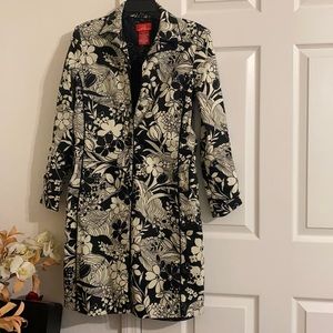 OSCAR de la Renta black & white floral coat